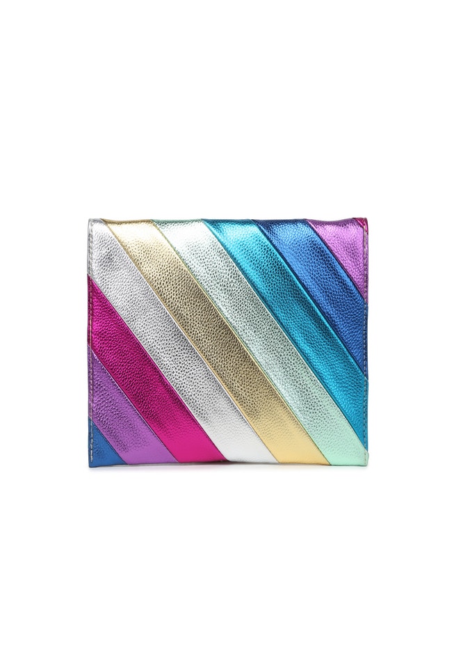 玄関先迄納品 Leather Faux Rainbow Zelma Evening Metallic Multi Clutch, バッグ