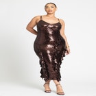 Sequin Dress With Ruffle image number null