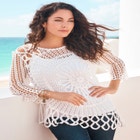 Plus Size Crochet Sweater with Starburst Pattern image number 0