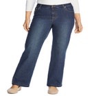 Stretch Denim Wide-Leg Five-Pocket Jeans image number null