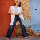 Stretch Denim Wide-Leg Five-Pocket Jeans image number null