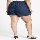 Pleat Front Denim Mini Skort image number null