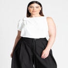 Shoulder Tie Boat Neck Top image number null