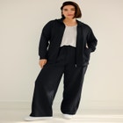 Wide Leg Fleece Sweatpant With Drawstring Waist image number 0