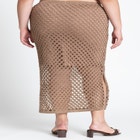 Metallic Open Knit Midi Skirt image number null