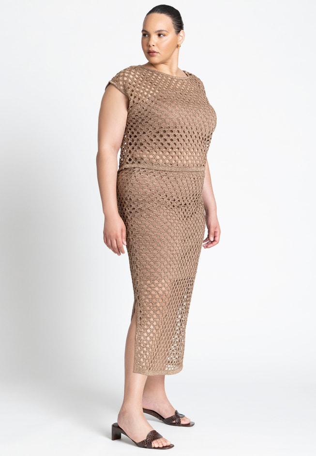 Metallic Knitted Sweater image number null