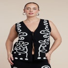 Intarsia Sweater Vest image number null