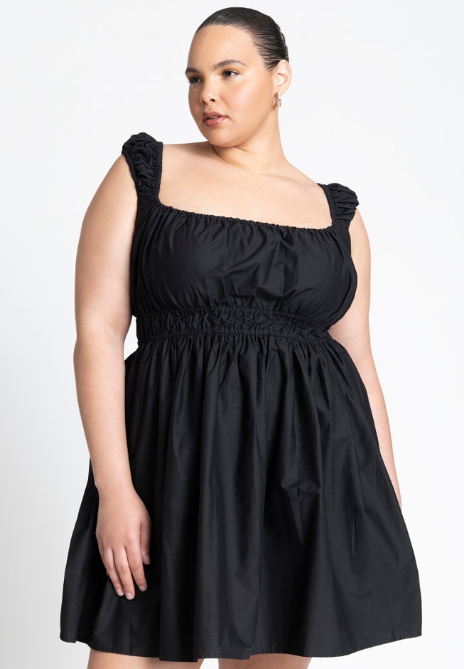 Poplin Flare Mini Dress image number null