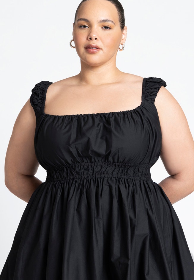 Poplin Flare Mini Dress image number null