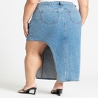 High Low Asym Hem Denim Skirt image number null