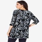 Plus Size Cotton Ultimate Boatneck Tunic with Side Slits image number null