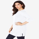 Plus Size Cotton Ultimate Boatneck Tunic with Side Slits image number null