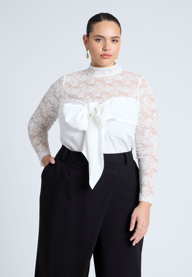 Bow Bodice Lace Top image number 1