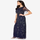 Plus Size Beaded Capelet Maxi Gown &ndash; Glam Evening Dress image number null