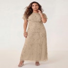 Plus Size Beaded Capelet Maxi Gown &ndash; Glam Evening Dress image number 0