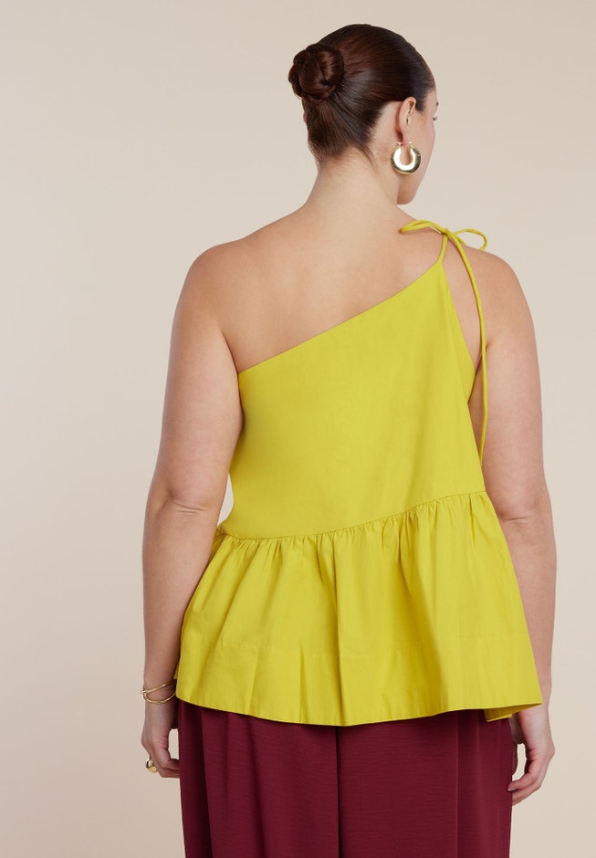 Asymmetric Trapeze Poplin Top image number 1