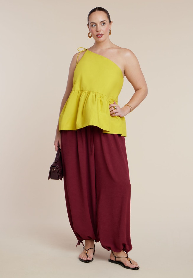 Asymmetric Trapeze Poplin Top image number 2