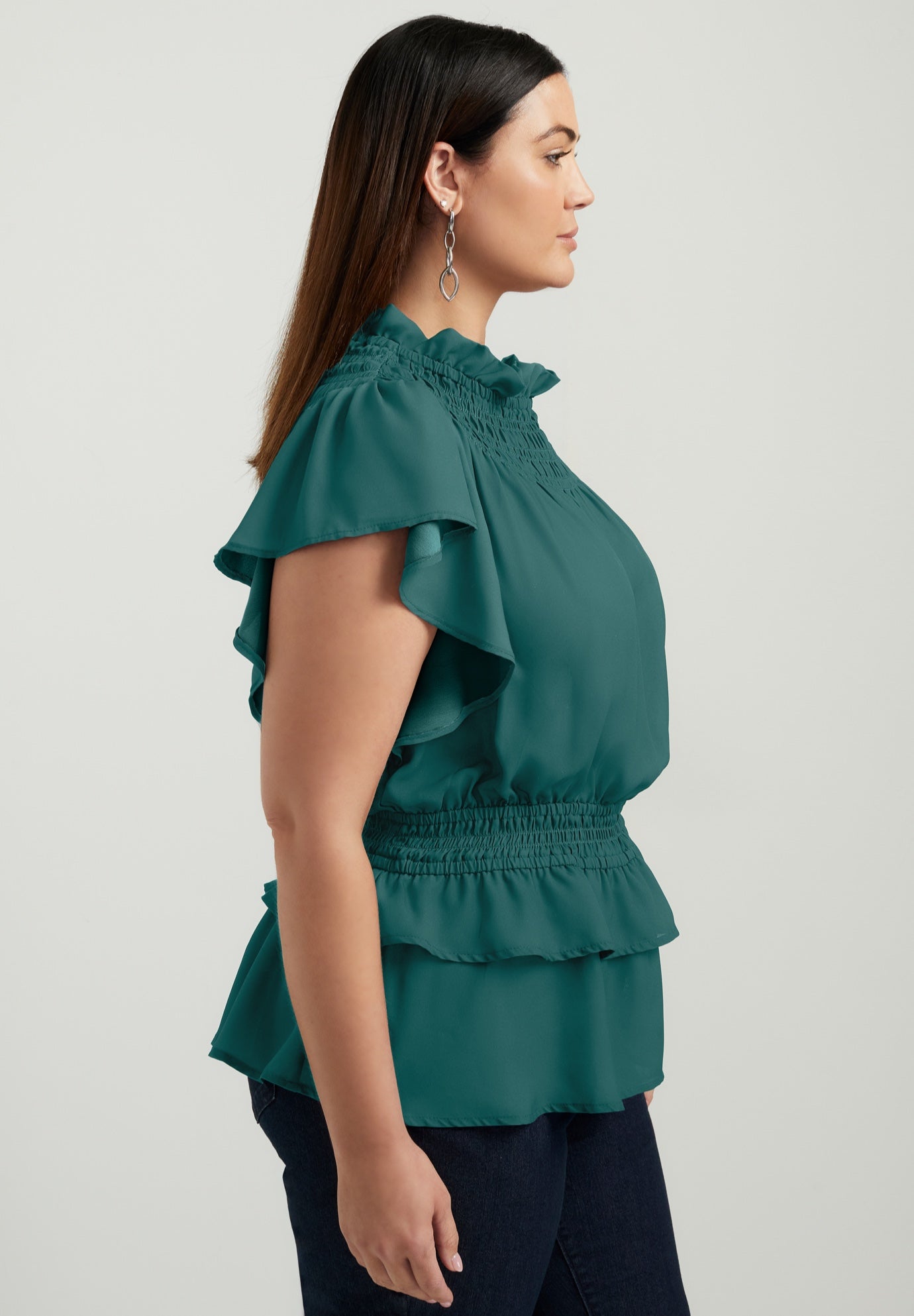 Mockneck Ruffle Blouse image number 2