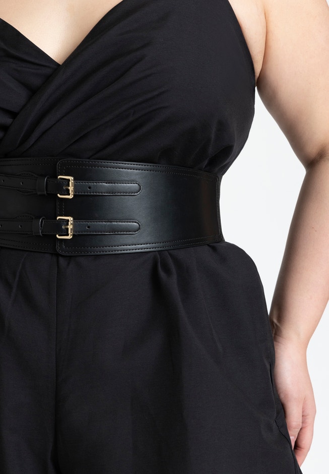 Wide Waist Double Buckle Belt image number 1