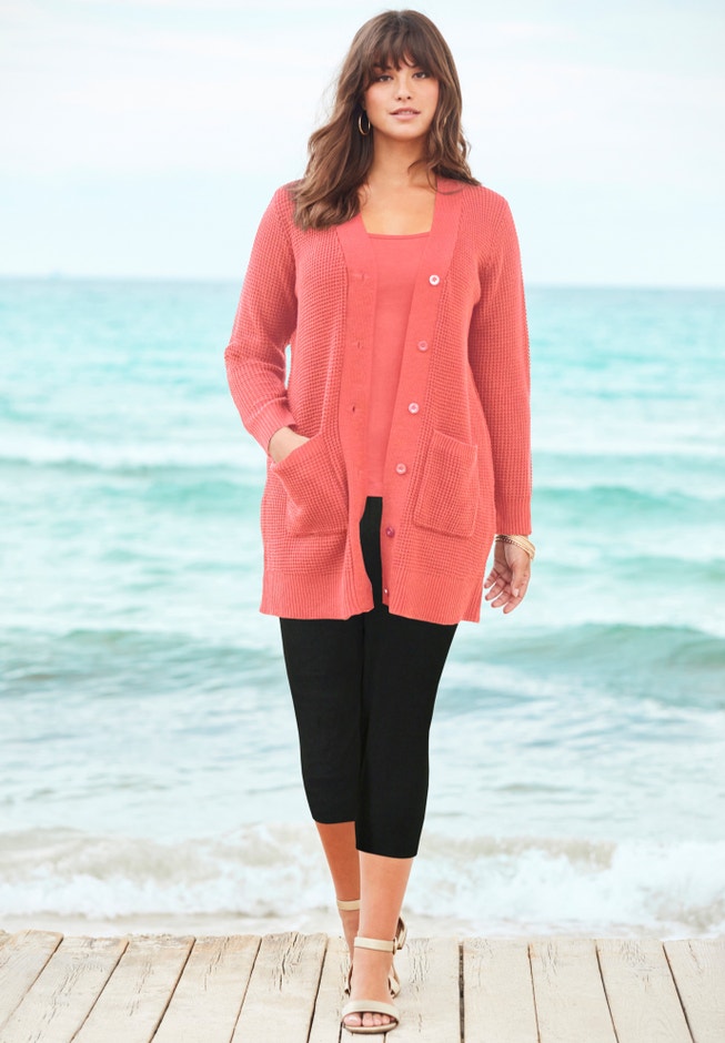 Plus Size Essential Stretch Capri Legging image number 3