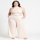 Metallic Stripe Halter Top image number null