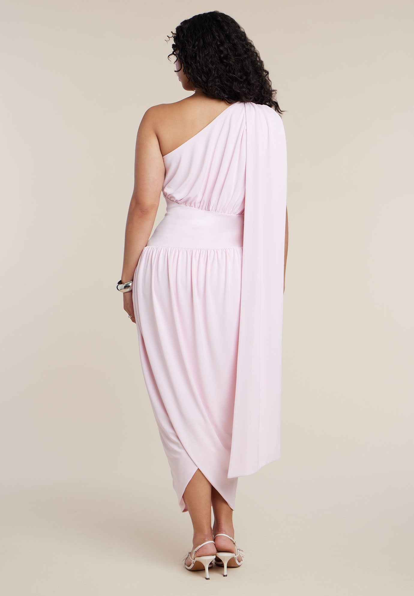 One-Shoulder Draped Maxi Dress image number 3