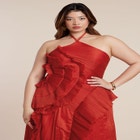 Pleated Ruffle Detail Gown image number null
