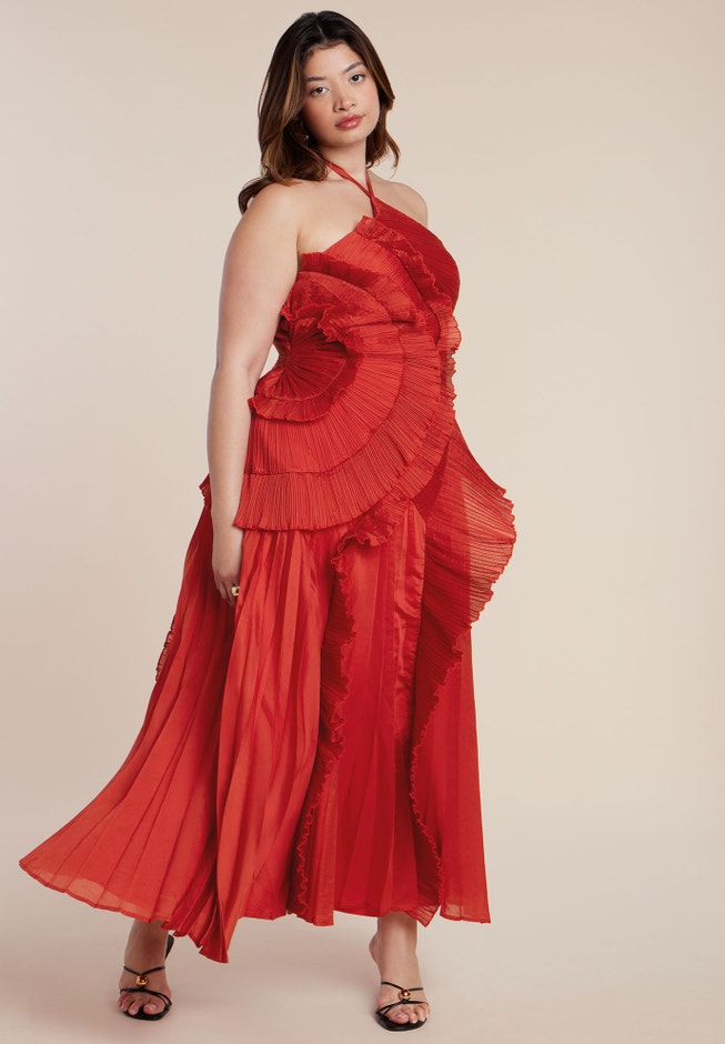 Pleated Ruffle Detail Gown | ELOQUII Pleated Ruffle Detail Gown | ELOQUII