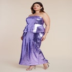 Strapless Bustier Paillette Gown image number null