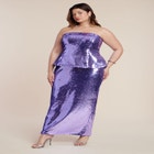 Strapless Bustier Paillette Gown image number null