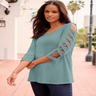 Plus Size Ultimate Lattice Sleeve Tee image number null