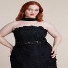 Strapless Lace Dress With Scarf image number null