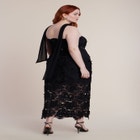 Strapless Lace Dress With Scarf image number null