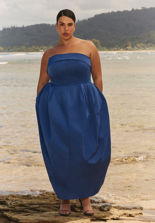Strapless Pleated Bubble Dress | ELOQUII Strapless Pleated Bubble Dress | ELOQUII