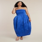 Strapless Pleated Bubble Dress image number null