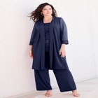 Plus-Size 3 Piece Knit Embellished Pant Set image number null