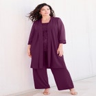 Plus-Size 3 Piece Knit Embellished Pant Set image number 0
