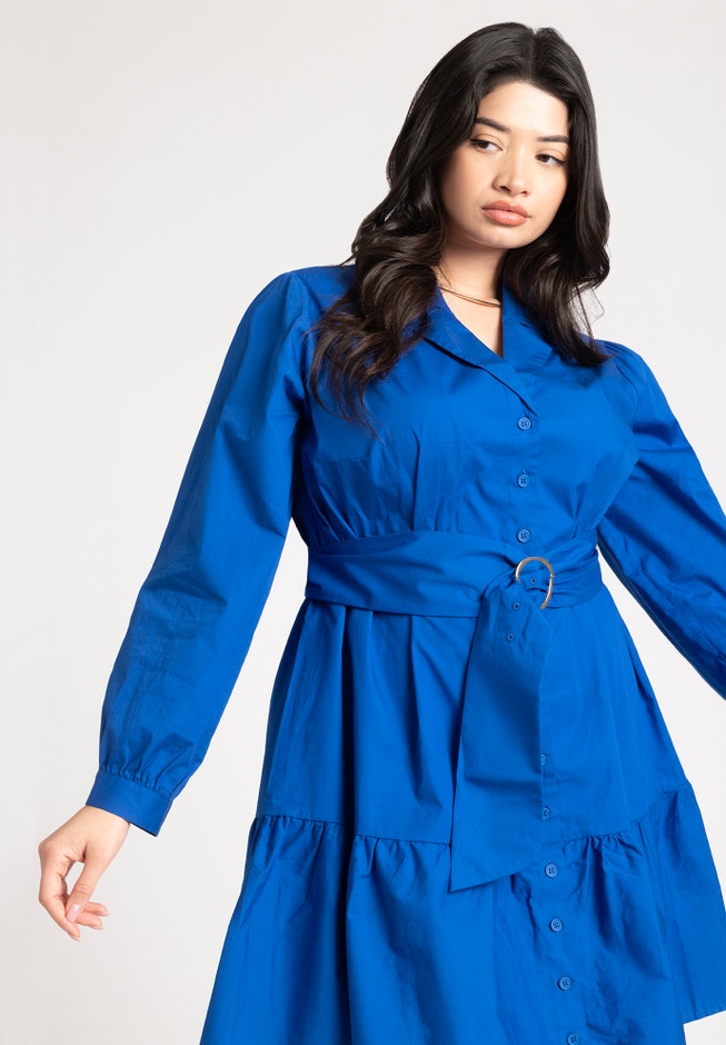 Mini Shirt Dress With Belt image number null
