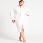 Oversized Denim Midi Dress image number null