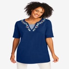 7-Day Embroidered Layered-Look Tunic image number null