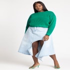 Crochet Open Stitch Boxy Cropped Sweater image number null