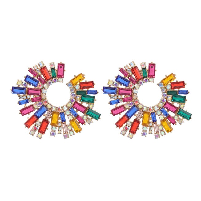 Rounded Abstract Gem Earrings image number 0