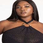 Halter Mesh Cover Up Jumpsuit image number null