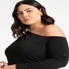 Ruched One Shoulder Tee With Thumbhole Sleeve image number null