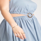 Ring Waist Detail Cover-Up Midi Dress image number null