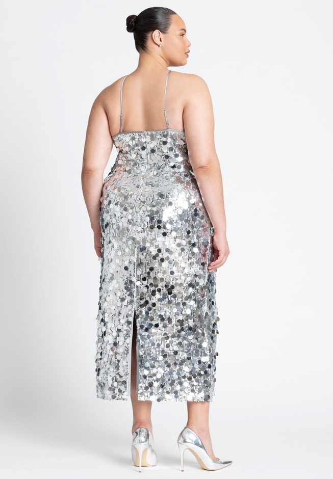 Strappy Paillette Column Dress image number 1