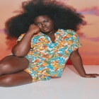 Printed Short Sleeve Button Up image number null