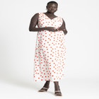 Polka Dot Shirred Maxi Dress image number null