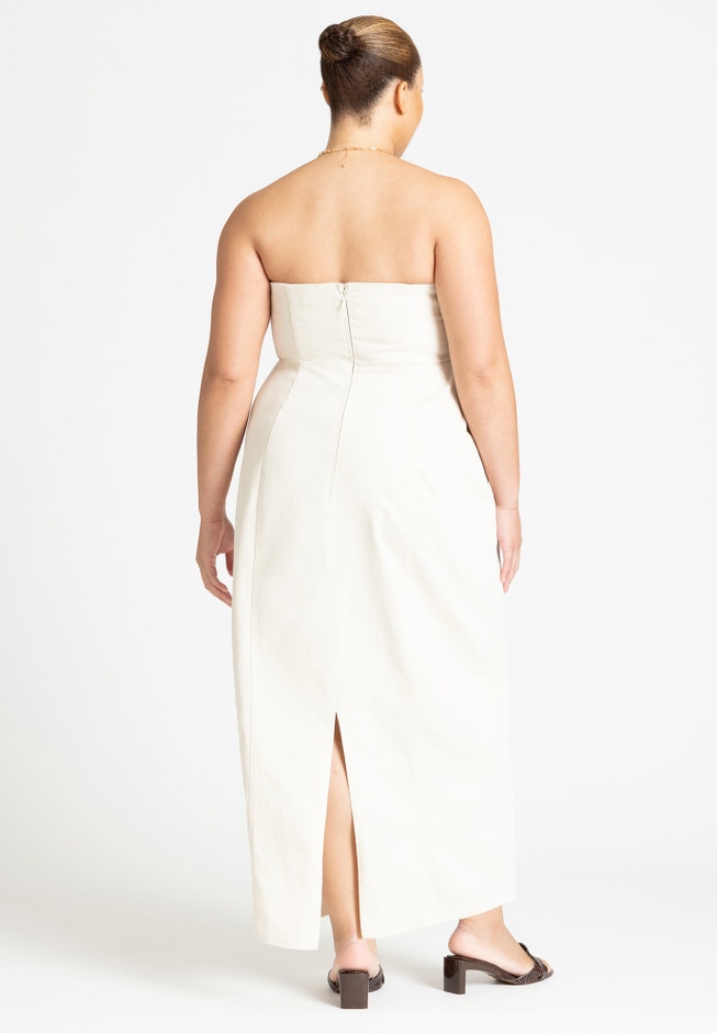Denim Column Dress image number null
