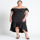 Off The Shoulder Shirred Dress image number null